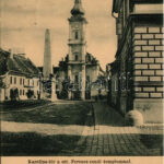 Kolozsvár, Cluj; Karolina tér, Szent Ferenc-rendi templom. Schuster Emil kiadása / square, Franciscan church (b)