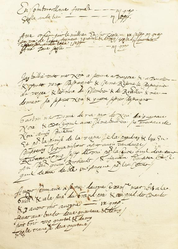 1610-1696 10 db kézzel írt francia nyelvű okmány és levél. Több oldalasak / Antique French manuscripts - Image 3