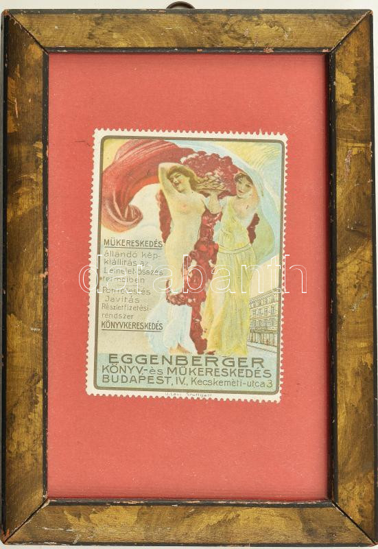 Eggenberger nagy méretű reklámos litho levélzáró. 6x8 cm
