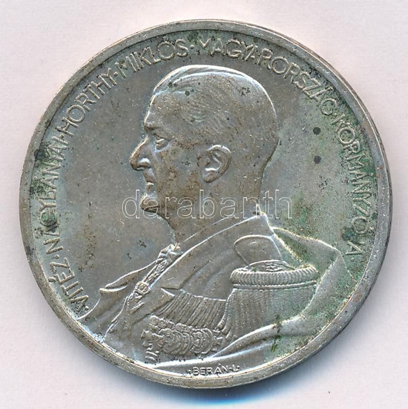 1939. 5P Ag 'Horthy balra' T:1- patina Adamo P8.2