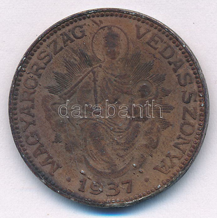1937. 2P Ag 'Madonna' T:3 patina Adamo P7