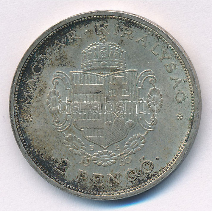 1935. 2P Ag 'Rákóczi' T:1-,2 patina Adamo P7.2 - Image 2