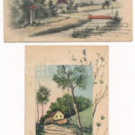 6 db RÉGI hosszú címzéses üdvözlő motívum képeslap egy lithoval / 6 pre-1910 greeting motive postcards with one litho - Image 2