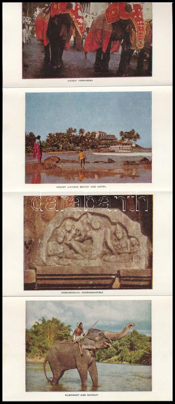 cca 1950-1970 Ceylon (Srí Lanka), színes leporelló 9 db képpel, papírborítékban - Image 3