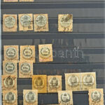 1868-1950 Több száz darab okmánybélyeg 16 lapos A4-es Lindner berakóban, közte sok klasszikus és városi kiadás, szép bélyegzések - Image 4