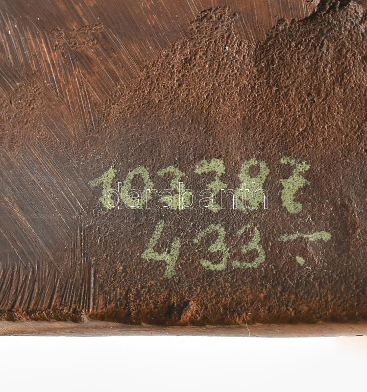 Pap Zoltán: Bronz gyertyatartó, jelzett, m: 14 cm - Image 3