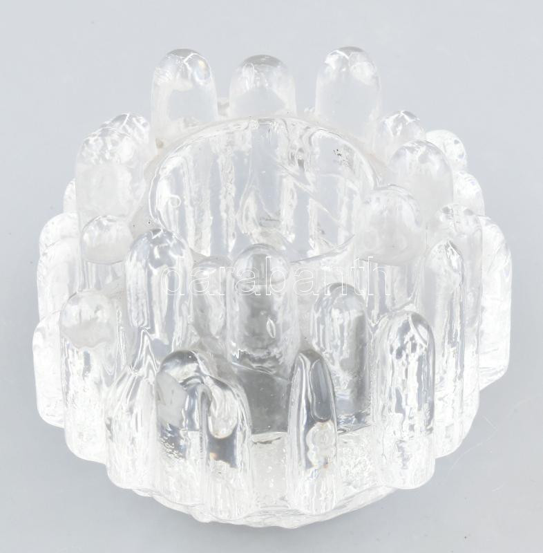 Svéd Kosta Boda design mécsestartó, hibátlan, jelzés nélkül, Tervezte: Göran Wärff m: 9 cm
