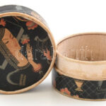 cca 1928 Magyar gyártású 'Poudre de Riz', púderes kartondoboz, art deco mintával, jó állapotban, d: 7,5 cm, m: 4 cm - Image 2