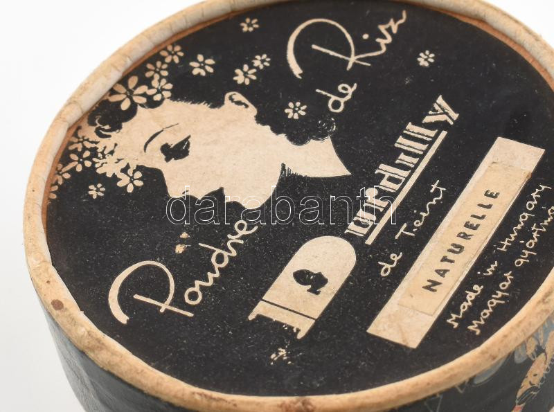 cca 1928 Magyar gyártású 'Poudre de Riz', púderes kartondoboz, art deco mintával, jó állapotban, d: 7,5 cm, m: 4 cm - Image 3