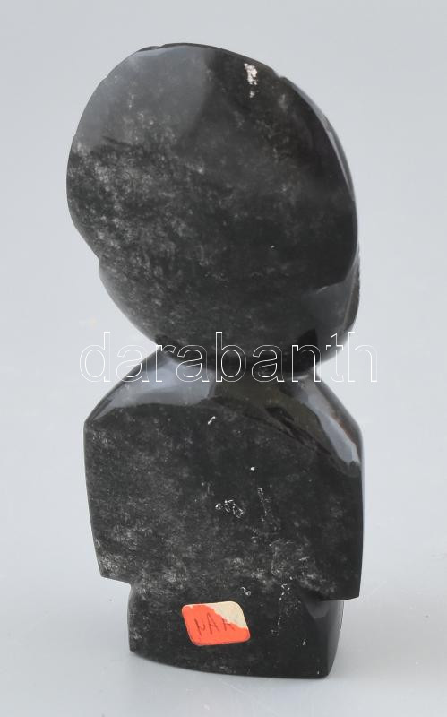 Jelzés nélkül: Mexikói törzsi figura. Kézzel faragott obszidián. Hibátlan, m: 12 cm - Image 3