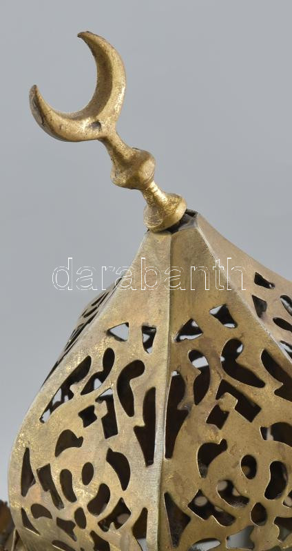Orientalista réz lámpa, szerelék nélkül, sérülésekkel, m:55 cm - Image 2