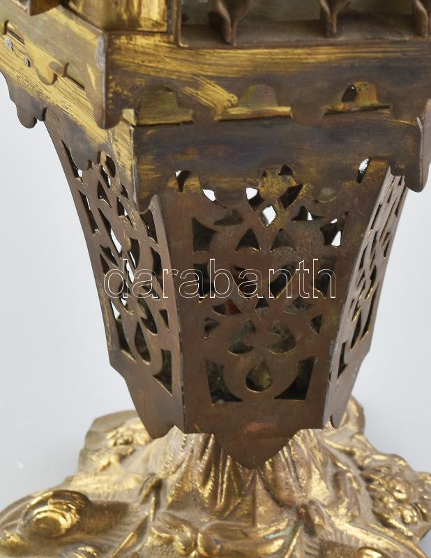 Orientalista réz lámpa, szerelék nélkül, sérülésekkel, m:55 cm - Image 3