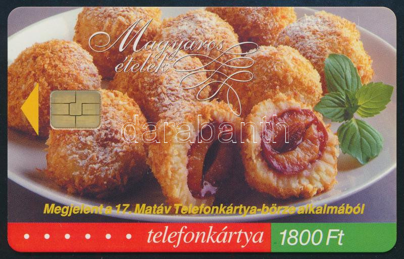 2002 MATÁV szilvás gombóc telefonkártya, 2000 példányos ritkaság, jó állapotban