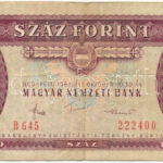 1984. 100Ft fordított hátlapi alapnyomattal 'B 645 222400' T:III Hungary 1984. 100 Forint with reverse base print on backside 'B 645 222400' C:F Adamo F35