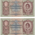 1932. 50P (4x) egy kihagyással sorszámkövetők 'D 221 027021 - D 221 027025' T:I,I- Adamo P14 - Image 3