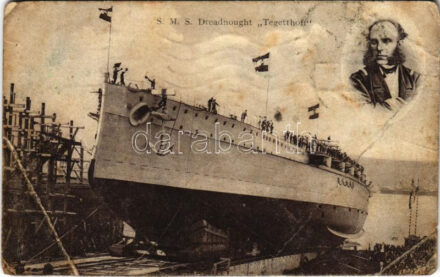 1912 SMS Dreadnought 'Tegetthoff' K.u.K. Kriegsmarine / SMS Tegetthoff az Osztrák-Magyar Haditengerészet Tegetthoff-osztályú csatahajója, Báró Wilhelm von Tegetthoff tengernagy / Austro-Hungarian Navy, SMS Tegetthoff Tegetthoff-class