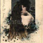 1901 Art Nouveau lady art postcard. ASW Collection 'Vlan' No. 223. Fec. Ch. Scolik + titkosírás / cryptography (EK)