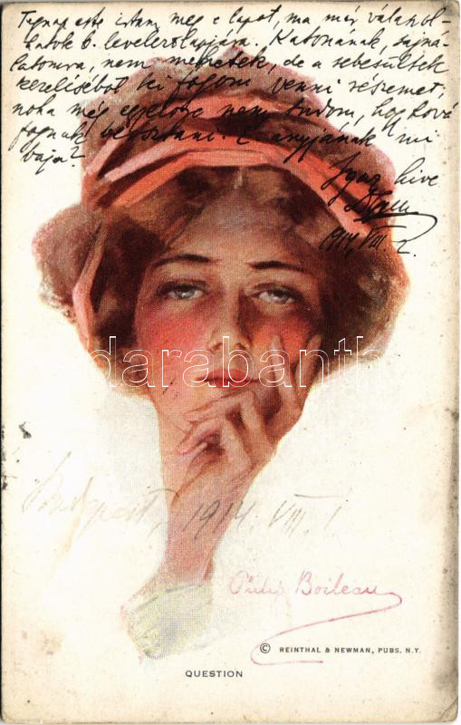 1914 'Question' Lady art postcard. Reinthal & Newman No. 205. s: Philip Boileau (EK)