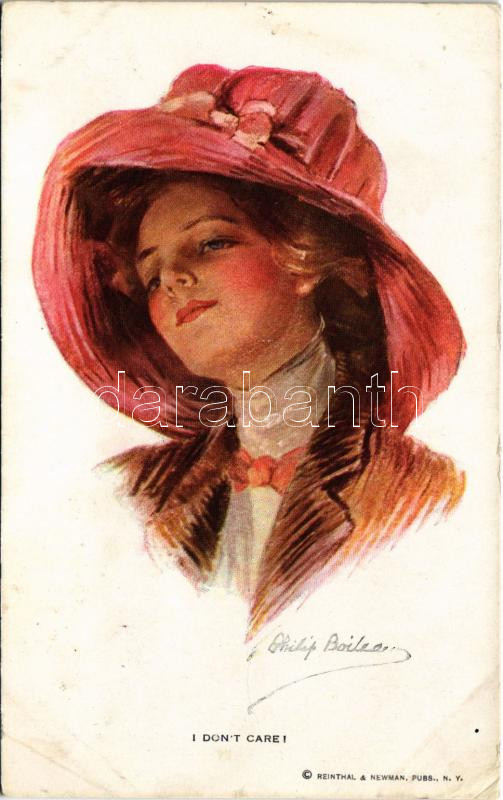1915 'I Don't Care!' Lady art postcard. Reinthal & Newman No. 286. s: Philip Boileau (EB)