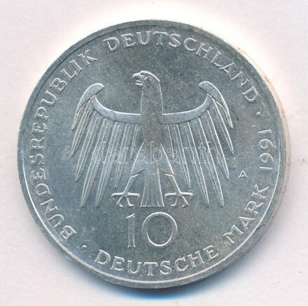 Német Szövetségi Köztársaság 1991A 10M Ag 'Német egység 200. évfordulója' T:1- Federal Republic Germany 1991A 10 Mark Ag 'German Unity' C:AU Krause KM# 177