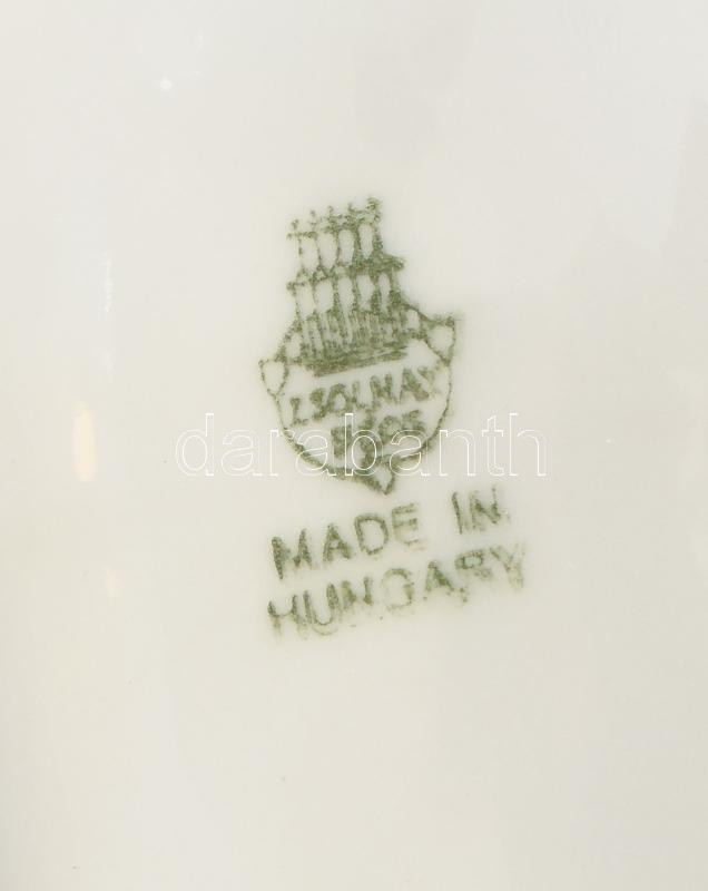Zsolnay népi mintás porcelán butykos, kulacs. Matricás, jelzett, kopásnyomokkal, m: 13,5 cm - Image 2