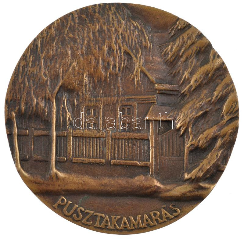 Horváth Sándor (1956- ) 1991. 'Sütő András / Pusztakamarás' kétoldalas öntött bronz emlékérem (87mm) T:1- kis patina - Image 2