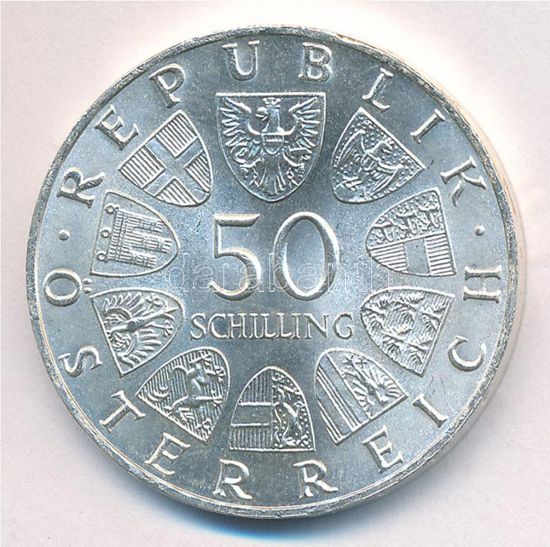 Ausztria 1970. 50Sch Ag 'Innsbrucki Egyetem 300. évfordulója' T:1- Austria 1970. 50 Schilling Ag '300th Anniversary - Innsbruck University' C:AU Krause KM# 2908 - Image 2