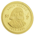 Cook-szigetek 2014. 5$ Au 'Liszt Ferenc' (0,5g/0.999) T:PP Cook Islands 2014. 5 Dollars Au 'Ferenc Liszt' (0,5g/0.999) C:PP