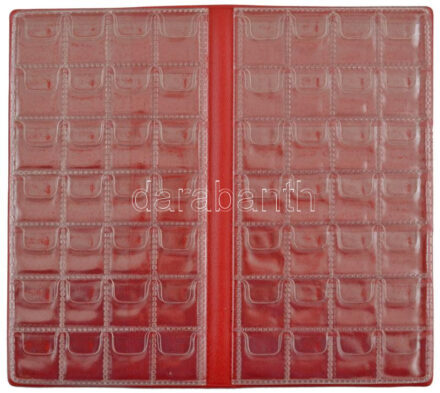 Kisalakú fekete műbőr érmetartó album tétel 112db férőhellyel, kisebb méretű érmék számára, új állapotban