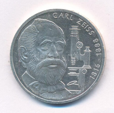 Német Szövetségi Köztársaság 1988F 10M Ag 'Carl Zeiss' T:1- FRG 1988F 10 Mark Ag 'Carl Zeiss' C:AU Krause KM#169