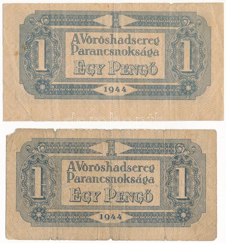 1944. 1P ' A Vöröshadsereg Parancsnoksága' (2x) sorszámozott és sorszám nélküli változatok T:III, III- Adamo P41 - Image 2