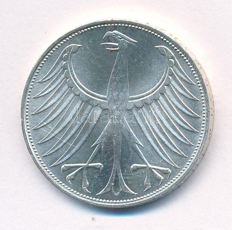 Német Szövetségi Köztársaság 1974F 5M Ag T:1- Federal Repbulic Germany 1974F 5 Mark Ag C:AU Krause KM# 112.1 - Image 2