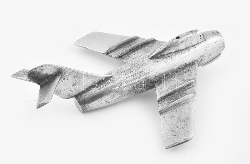 cca 1960 MIG 15 vadászgép fém makett guruló kerekekkel 25 cm