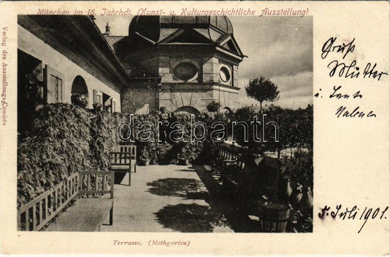 1901 München, Munich; München im 18. Jahrhundert (Kunst- u. Kulturgeshichtliche Ausstellung) Terrasse (Methgarten) / Munich in the 18th Century Exhibition (EK)