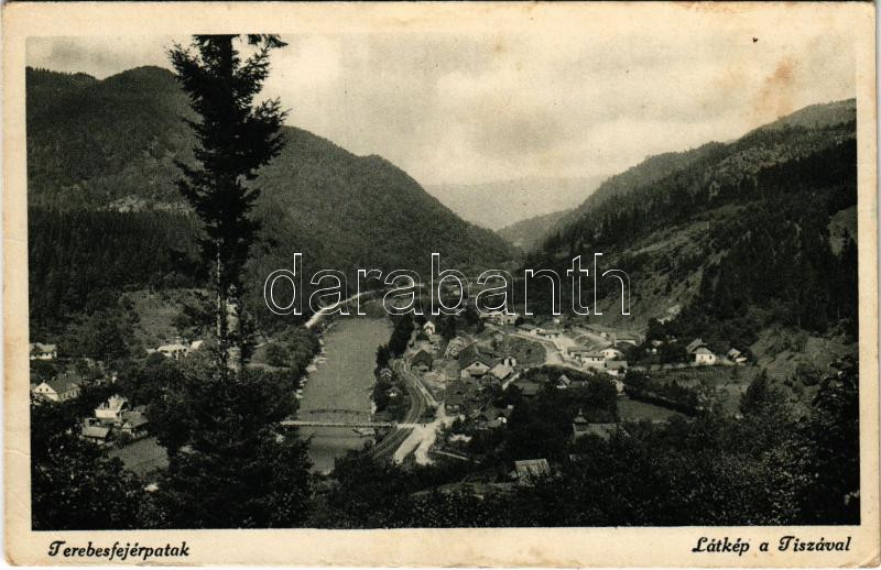 1944 Terebesfejérpatak, Terebes (Trebusa), Dilova, Dilove (Máramaros); látkép Tiszával / general view (EB)