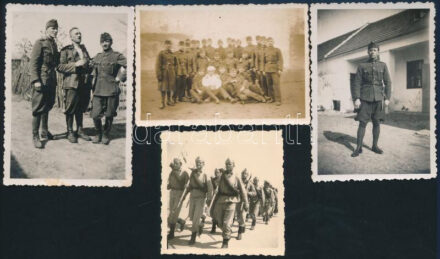 cca 1940 4 db II. világháborús katonai és katonai munkaszolgálatos fotó 4x6 cm