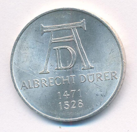 Német Szövetségi Köztársaság 1971D 5M Ag 'Albrecht Dürer születésének 500. évfordulója' T:2 FRG 1971D 5 Mark Ag '500th Anniversary - Birth of Albrecht Dürer' C:XF Krause KM#129