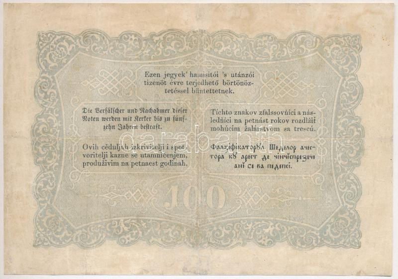 1848. 100Ft 'Kossuth bankó', 'BS 15214' T:III restaurált, folt Hungary 1848. 100Ft 'Kossuth banknote', 'BS 15214' C:F restored, spotted Adamo G114 - Image 2