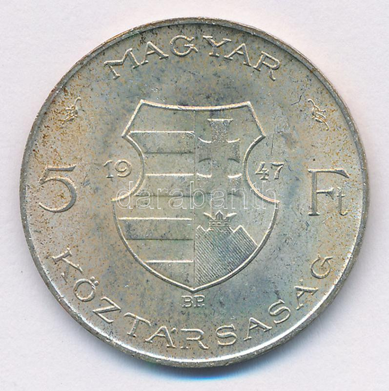 1947. 5Ft Ag 'Kossuth' T:1- patina Adamo F8.1 - Image 2