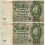 Német Harmadik Birodalom 1933. 50M (7x) sorszámkövetők T:I,I- German Third Reich 1933. 50 Mark (7x) sequential serials C:UNC,AU Krause 182.a