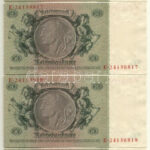 Német Harmadik Birodalom 1933. 50M (7x) sorszámkövetők T:I,I- German Third Reich 1933. 50 Mark (7x) sequential serials C:UNC,AU Krause 182.a - Image 2
