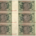 Német Harmadik Birodalom 1933. 50M (5x) sorszámkövetők és egyugrású sorszámmal T:I,I- German Third Reich 1933. 50 Mark (5x) sequential and close serials C:UNC,AU Krause 182.a - Image 2