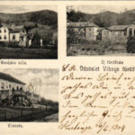 1904 Vihnye, Vihnyefürdő, Kúpele Vyhne; Szokács villa, Új fürdőház, vízesés / spa, villa, bathhouse, waterfall (EK)