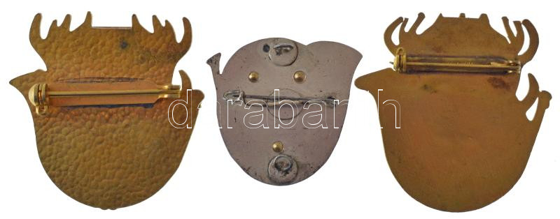 Ausztria DN 'Osztrák Vadász Egyesület' aranyozott, zománcozott bronz jelvény (2xklf) (43,5x42,3mm) + Németország DN 'Bajor Vadász Egyesület' aranyozott, zománcozott bronz jelvények (32x34mm) T:2 Austria ND 'Austrian Hunter Association' - Image 2