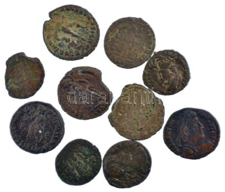 Római Birodalom 10db-os bronz érmetétel a III-IV. századból T:2-,3 Roman Empire 10pcs bronze coin lot from the 3rd-4th century C:VF,F