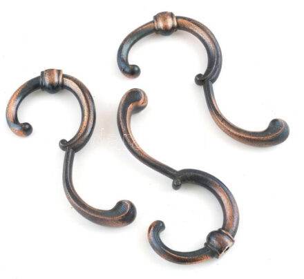 3 db fali akasztó, fogas. Bronzírozott, öntött fém, h: 14,5 cm