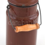 Zománcozott fém tejes kanna, kb. 2-3 liter, jelzett, m: 28 cm - Image 2