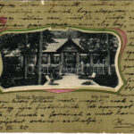 1903 Koritnyica, Korytnica; Béla-forrás. Lechnitzky O. fénynyomdája 131. sz. Szecessziós virágos litho keret / Albrechts-Brunnen / spa, spring source. Art Nouveau, floral, litho frame (Rb)