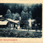 Koritnyica, Korytnica; Fedett sétány. Lechnitzky O. fénynyomdája 41. sz. / spa, promenade (szakadás / tear)