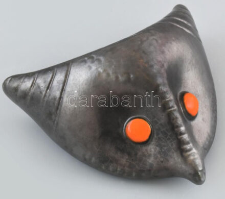 Halfejes mázas kerámia párologtató. Kézzel festett, hibátlan. 20x18 cm